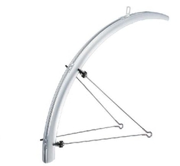 Voorspatbord 28" kunststof 45 mm - zilver /