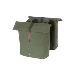 Basil Dubbele Fietstas City moss green 28-32L