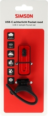 Simson koplamp Pocket USB-C rood
